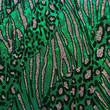 Nylon Spandex Cheetah Metallic Flocking Hologram Fabric