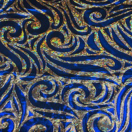 Nylon Spandex Paisley Foggy Foil Fabric
