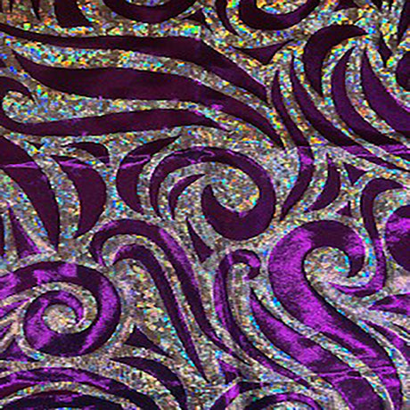 Nylon Spandex Paisley Foggy Foil Fabric