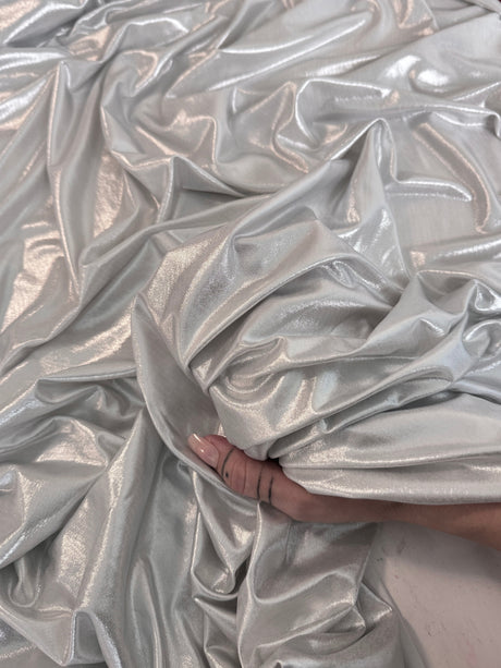 Shiny Foiled Spandex Light Silver