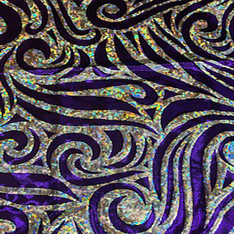 Nylon Spandex Paisley Foggy Foil Fabric