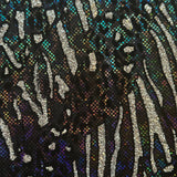 Nylon Spandex Cheetah Metallic Flocking Hologram Fabric