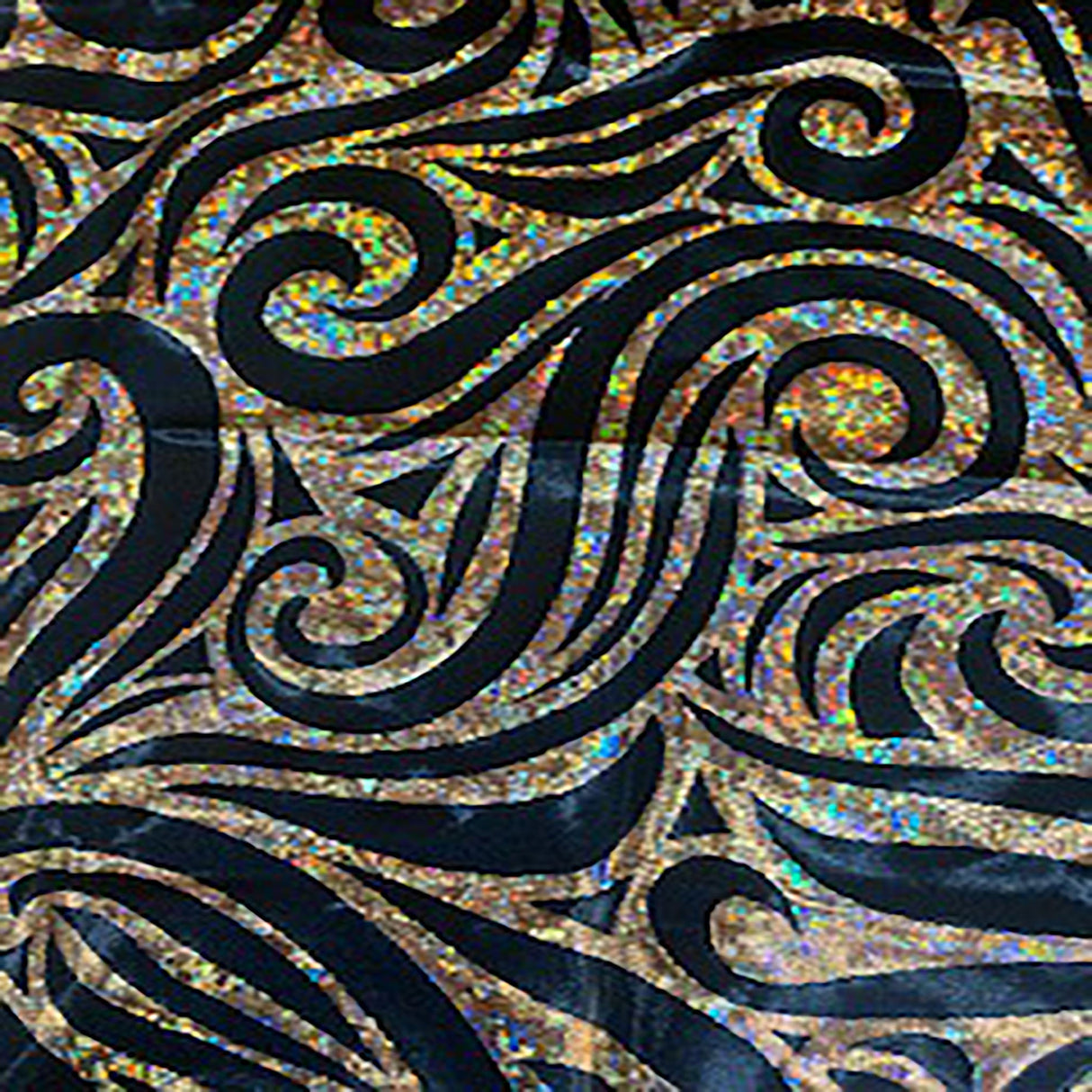 Nylon Spandex Paisley Foggy Foil Fabric