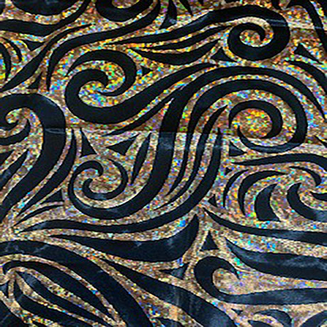Nylon Spandex Paisley Foggy Foil Fabric