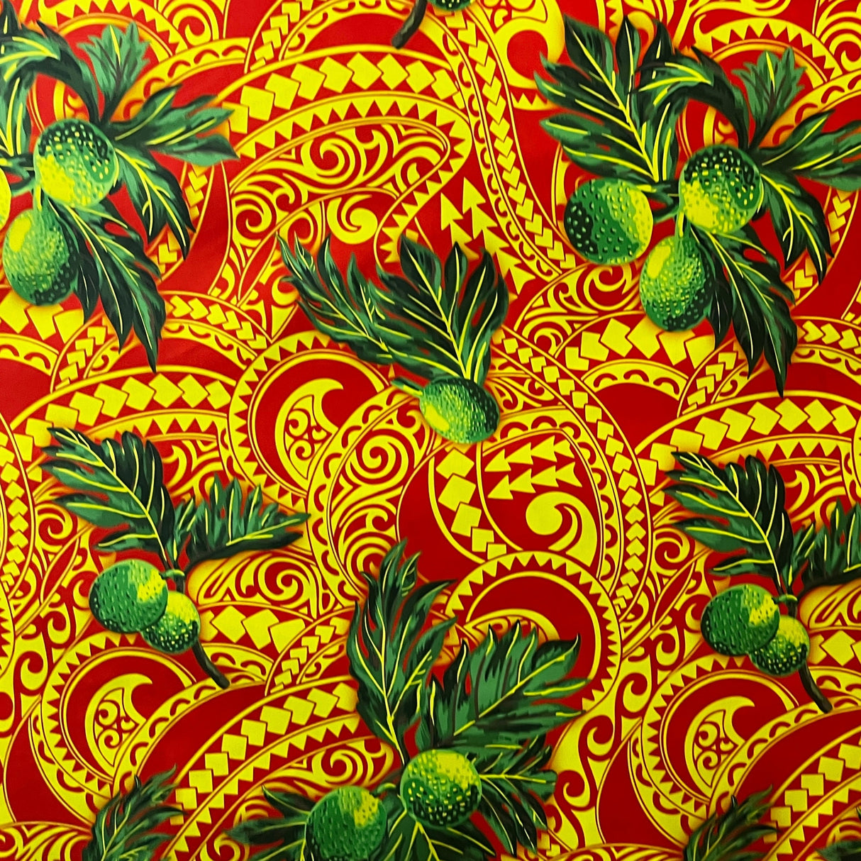 Longan Traditional Tattoo Background Poly Cotton Fabric - Aquamarine & Blue, 45" Width (1 Yard)