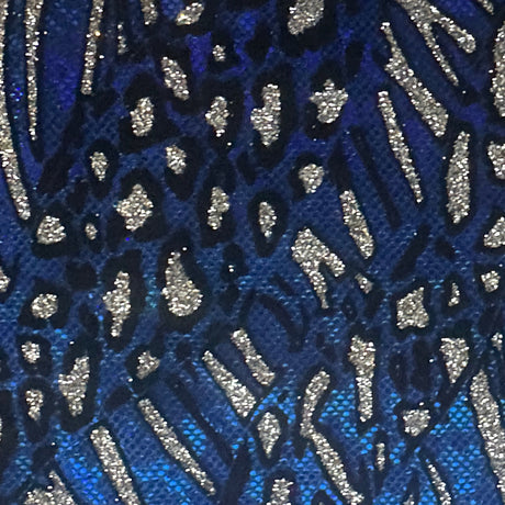 Nylon Spandex Cheetah Metallic Flocking Hologram Fabric
