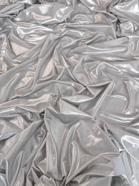 Shiny Foiled Spandex Light Silver