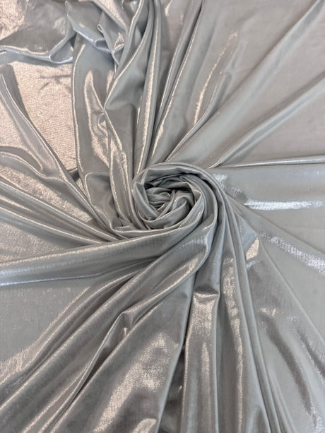 Shiny Foiled Spandex Light Silver