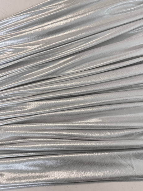 Shiny Foiled Spandex Light Silver