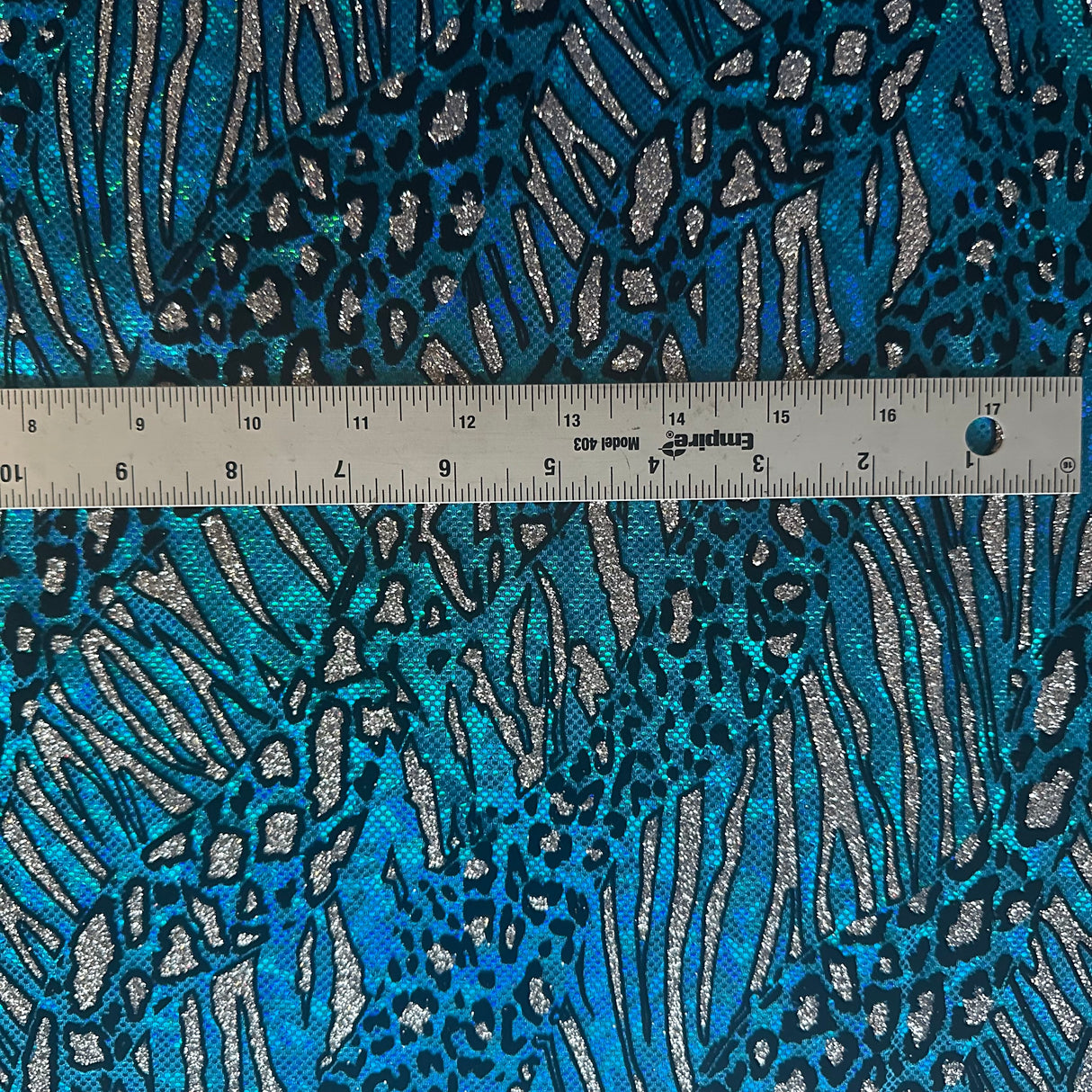Nylon Spandex Cheetah Metallic Flocking Hologram Fabric