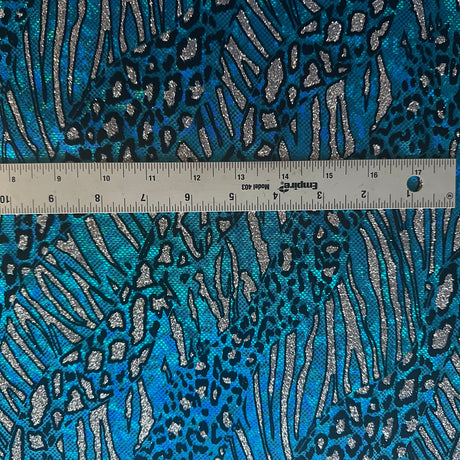 Nylon Spandex Cheetah Metallic Flocking Hologram Fabric