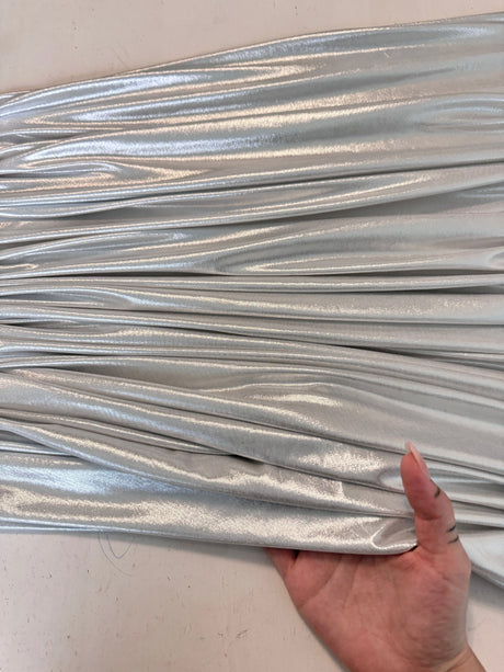 Shiny Foiled Spandex Light Silver