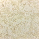 Western Floral PU Faux Leather Vinyl Fabric - Western Floral Pattern, 56" Width (1 Yard)