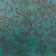 Western Floral PU Faux Leather Vinyl Fabric - Western Floral Pattern, 56" Width (1 Yard)