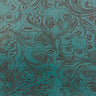 Western Floral PU Faux Leather Vinyl Fabric - Western Floral Pattern, 56" Width (1 Yard)