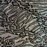 Nylon Spandex Cheetah Metallic Flocking Hologram Fabric