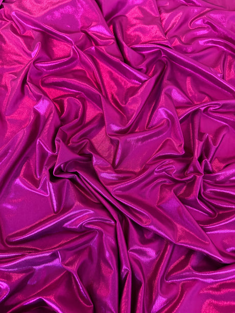 Shiny Foiled Stretch Spandex Fuchsia