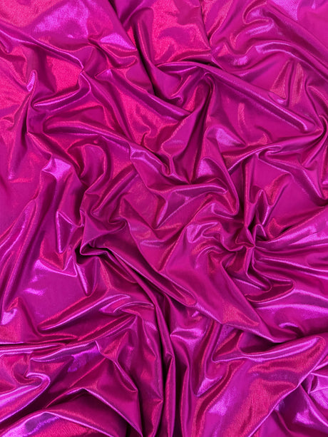 Shiny Foiled Stretch Spandex Fuchsia