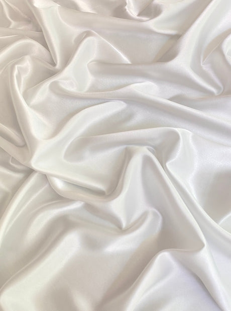 Off White Stretch Satin