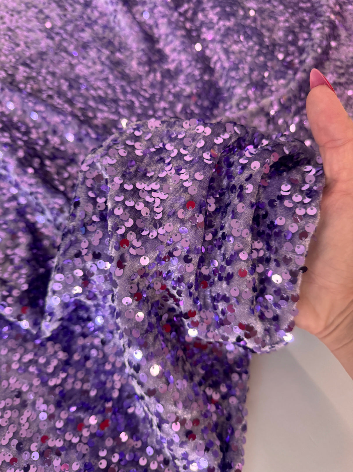 Stretch Sequin Velvet Lavender