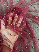 Pearl Tulle Burgundy