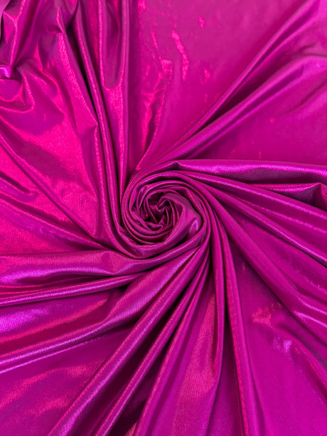 Shiny Foiled Stretch Spandex Fuchsia