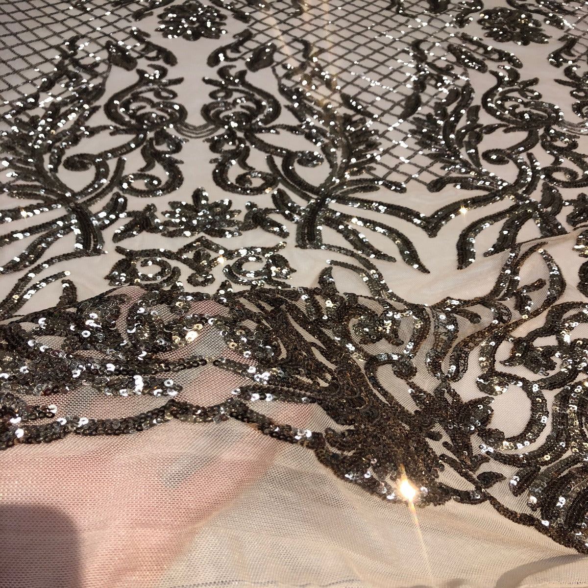 Stretch Sequins Fabric Luna Sequin Mesh