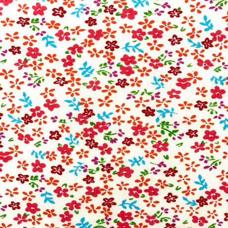 Small Floral Print Poly Cotton Fabric - Small Floral, 59" Width (1 Yard)