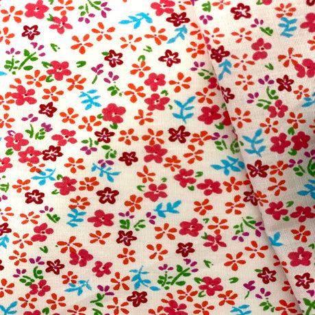Small Floral Print Poly Cotton Fabric - Small Floral, 59" Width (1 Yard)