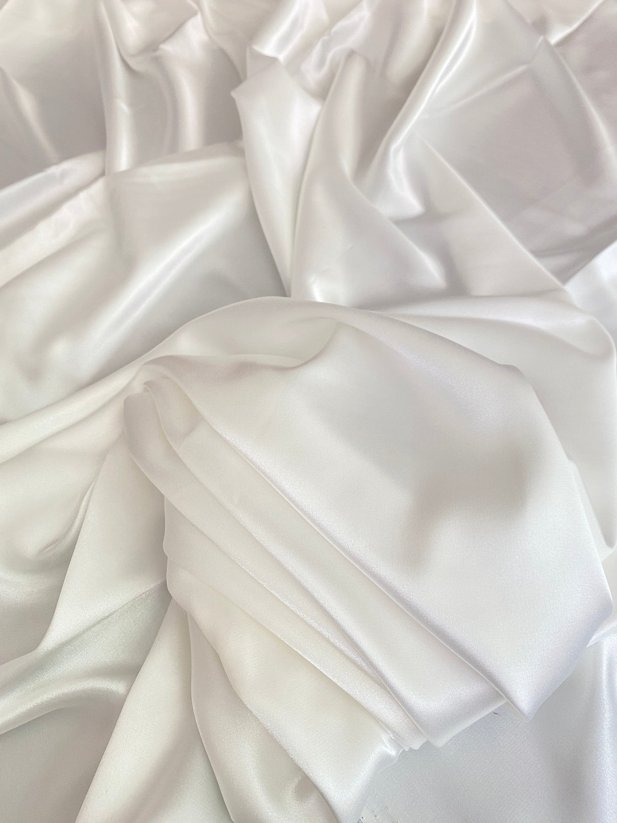 Off White Stretch Satin