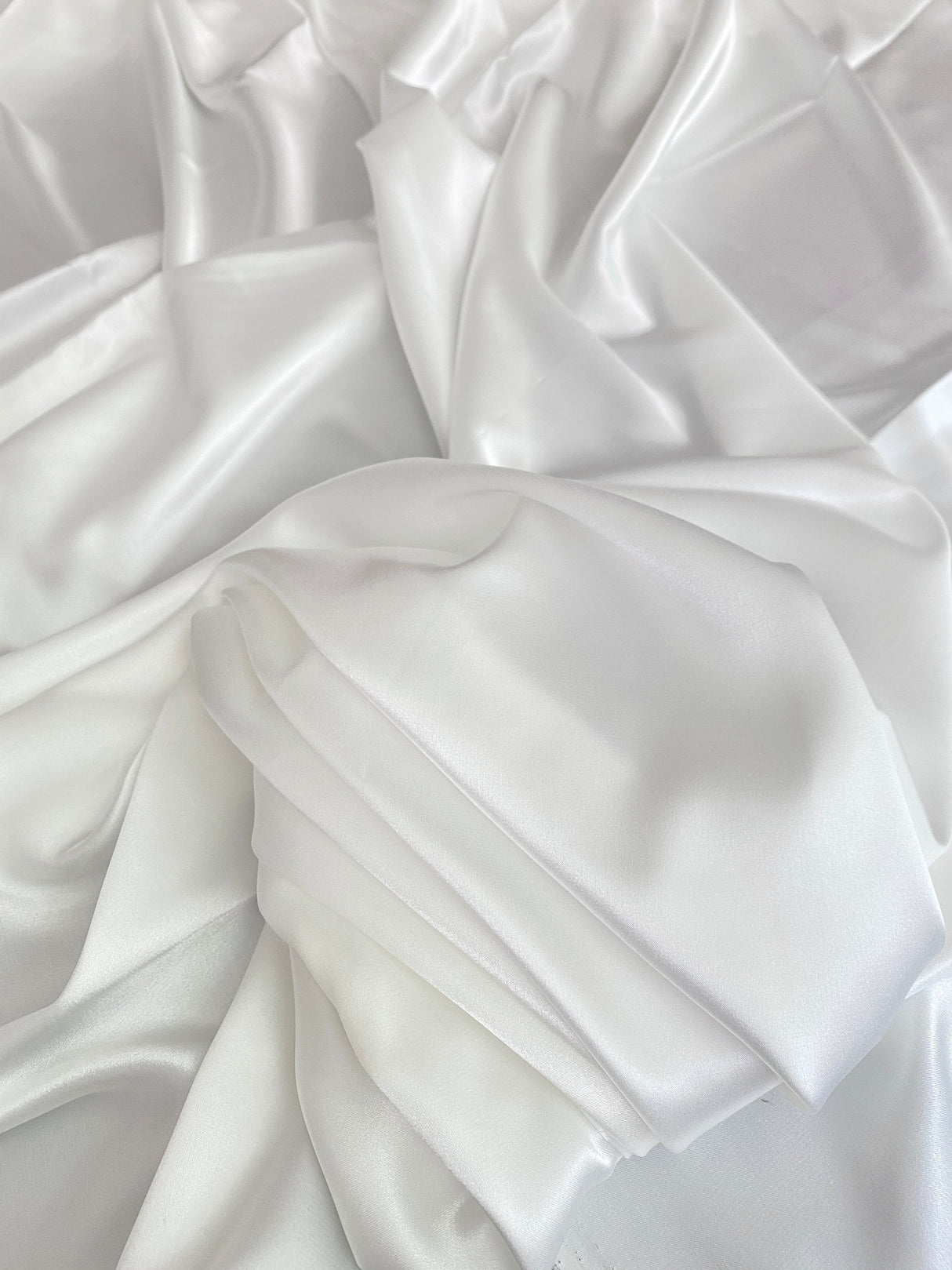 White Silky Stretch Satin