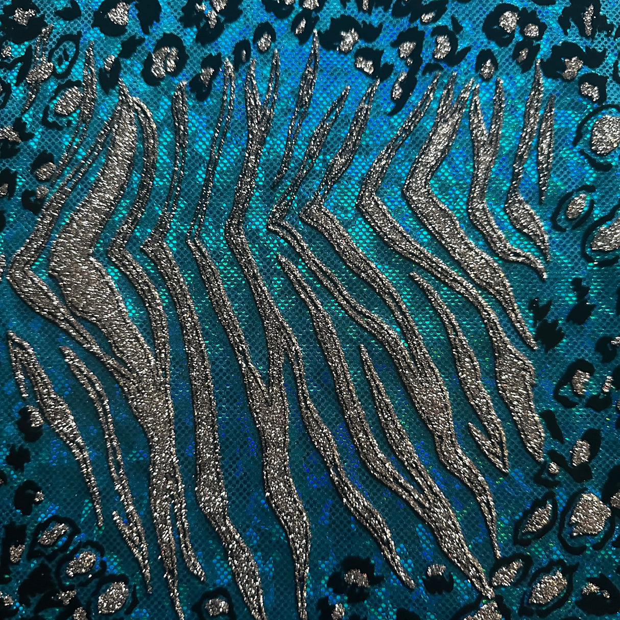 Nylon Spandex Safari Hologram Foil Fabric