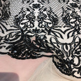 Stretch Sequins Fabric Luna Sequin Mesh