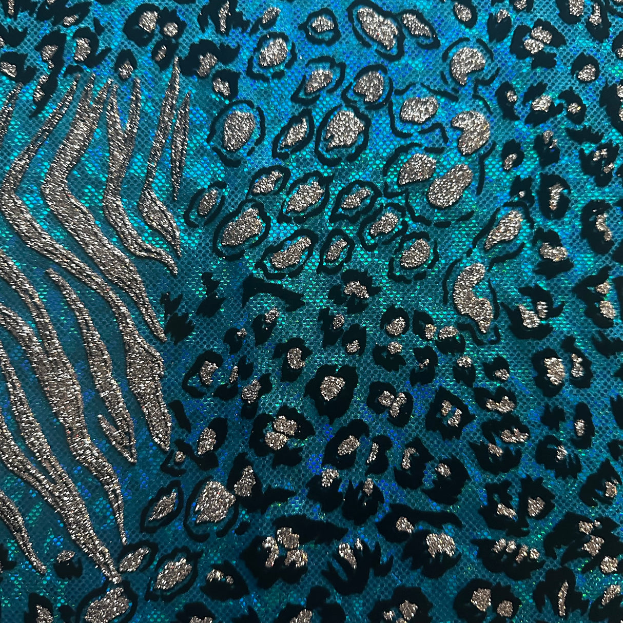 Nylon Spandex Safari Hologram Foil Fabric