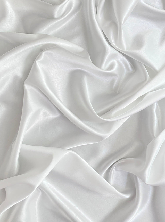 White Silky Stretch Satin