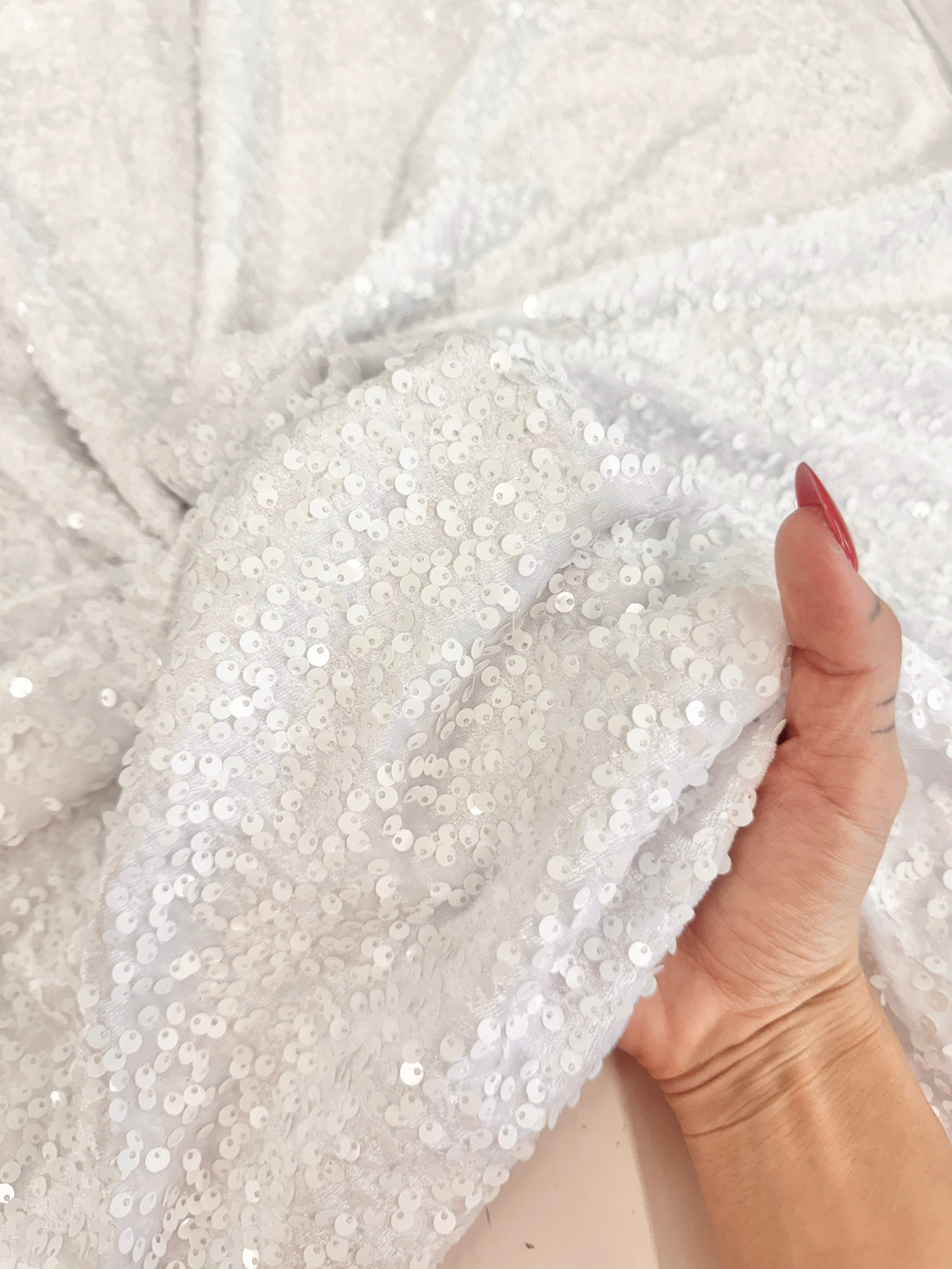 Sequin Velvet White