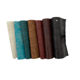 Western Floral PU Faux Leather Vinyl Fabric - Western Floral Pattern, 56" Width (1 Yard)