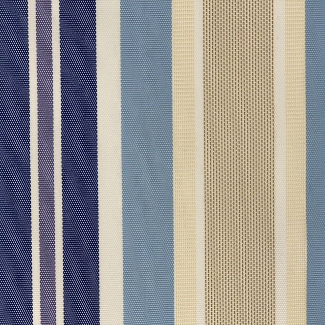 Blue Multi Stripe Canvas Waterproof Outdoor Fabric