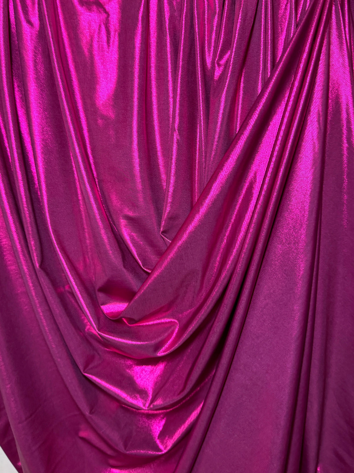 Shiny Foiled Stretch Spandex Fuchsia