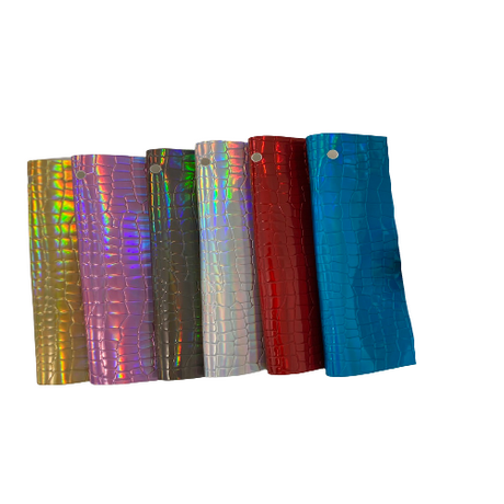 Vinyl Fabric Iridescent Faux Crocodile