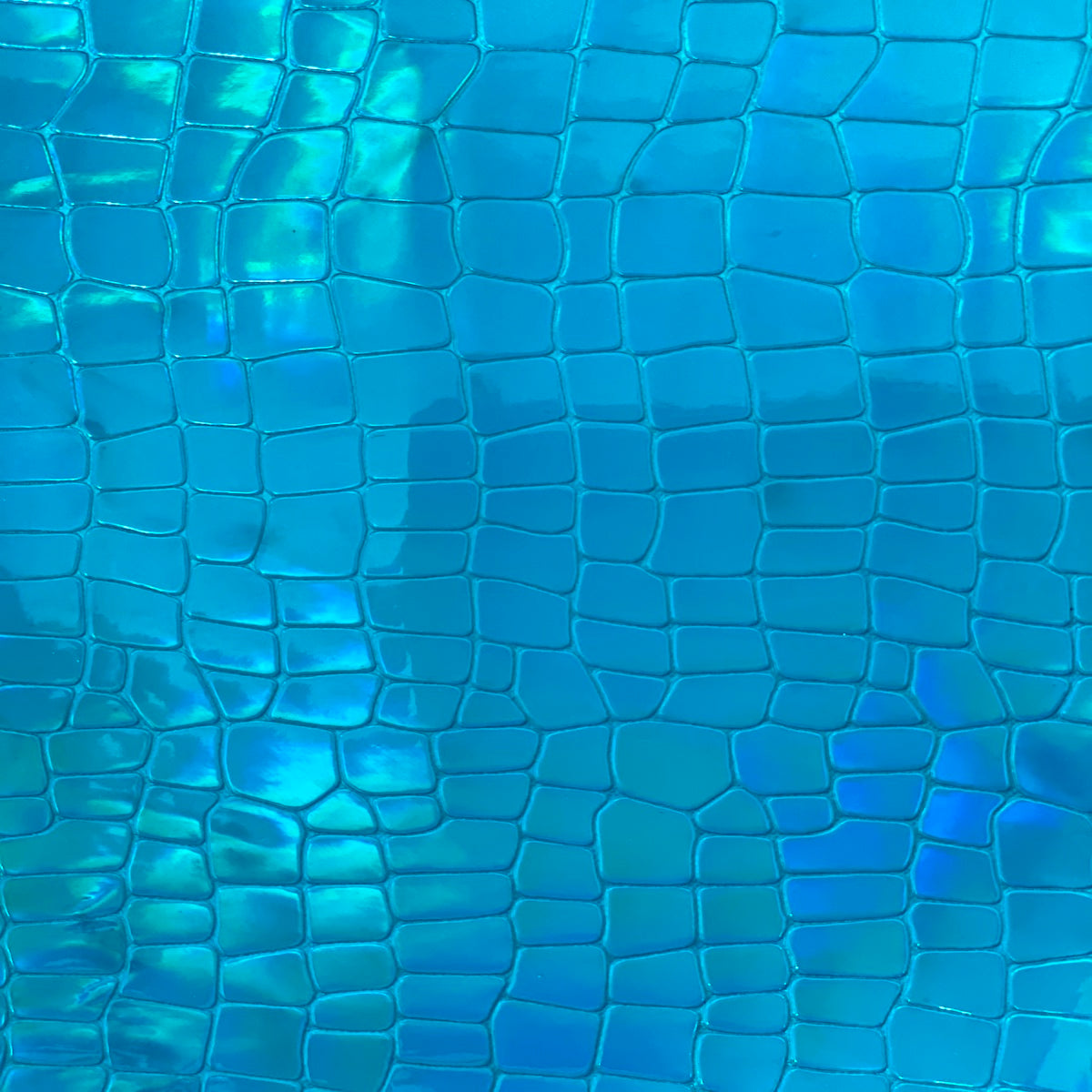 Iridescent Faux Crocodile Vinyl Fabric - 100% Polyester, Iridescent Crocodile Texture, 54" Width (1 Yard)