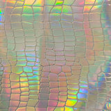 Iridescent Faux Crocodile Vinyl Fabric - 100% Polyester, Iridescent Crocodile Texture, 54" Width (1 Yard)