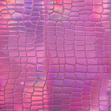 Iridescent Faux Crocodile Vinyl Fabric - 100% Polyester, Iridescent Crocodile Texture, 54" Width (1 Yard)
