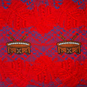 Monstera Double Border Cotton Fabric - Traditional Tongan Motifs, 36" X 45" (1 Yard)