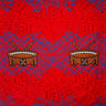 Monstera Double Border Cotton Fabric - Traditional Tongan Motifs, 36" X 45" (1 Yard)
