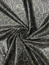 Plentiful Penises Mystique Holographic Spandex Fabric - Black, Blue, 4-Way Stretch, 36" Width (1 Yard)