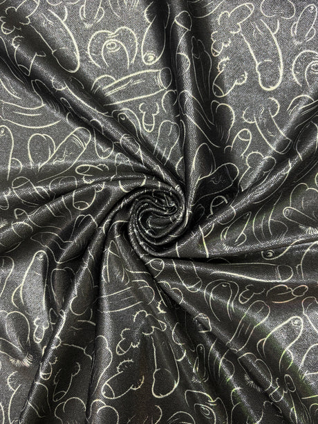 Plentiful Penises Mystique Holographic Spandex Fabric - Black, Blue, 4-Way Stretch, 36" Width (1 Yard)