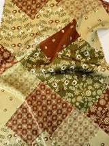 Printed Satin Green Patchwork Floral