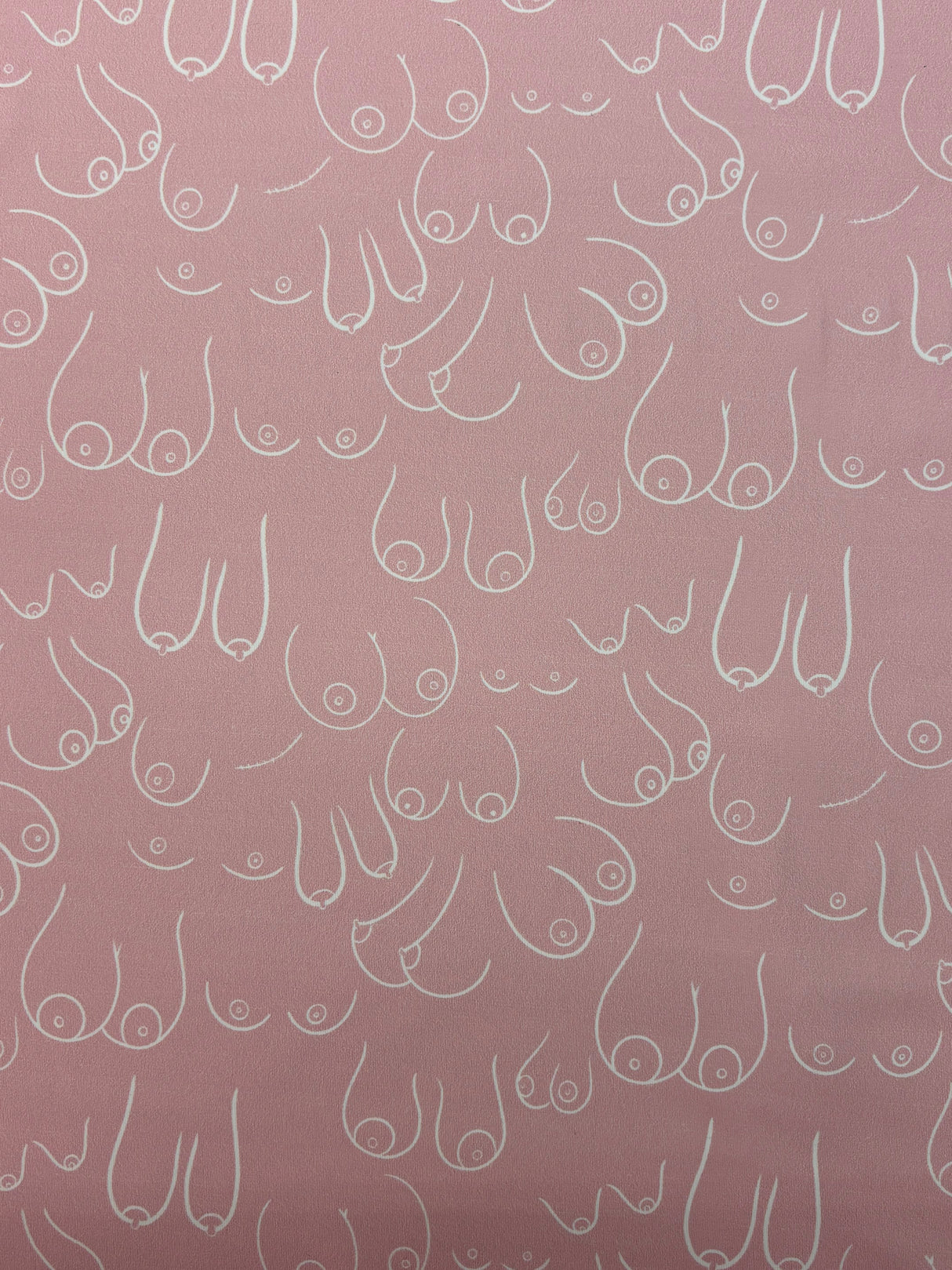 Topless Tatas Print Spandex Fabric - Pink, Black/White, Black/Pink, 58"/60" Width (1 Yard)