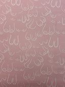 Topless Tatas Print Spandex Fabric - Pink, Black/White, Black/Pink, 58"/60" Width (1 Yard)
